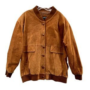 Brown Suede Bomber Jacket